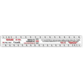 .060 Clear Plastic Ruler 1.75"x12.25" Rectangle / Round Corner, Spot Color